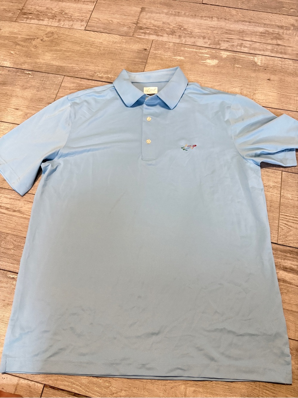Greg Norman Collection Light Blue Polo with Subtle Logo